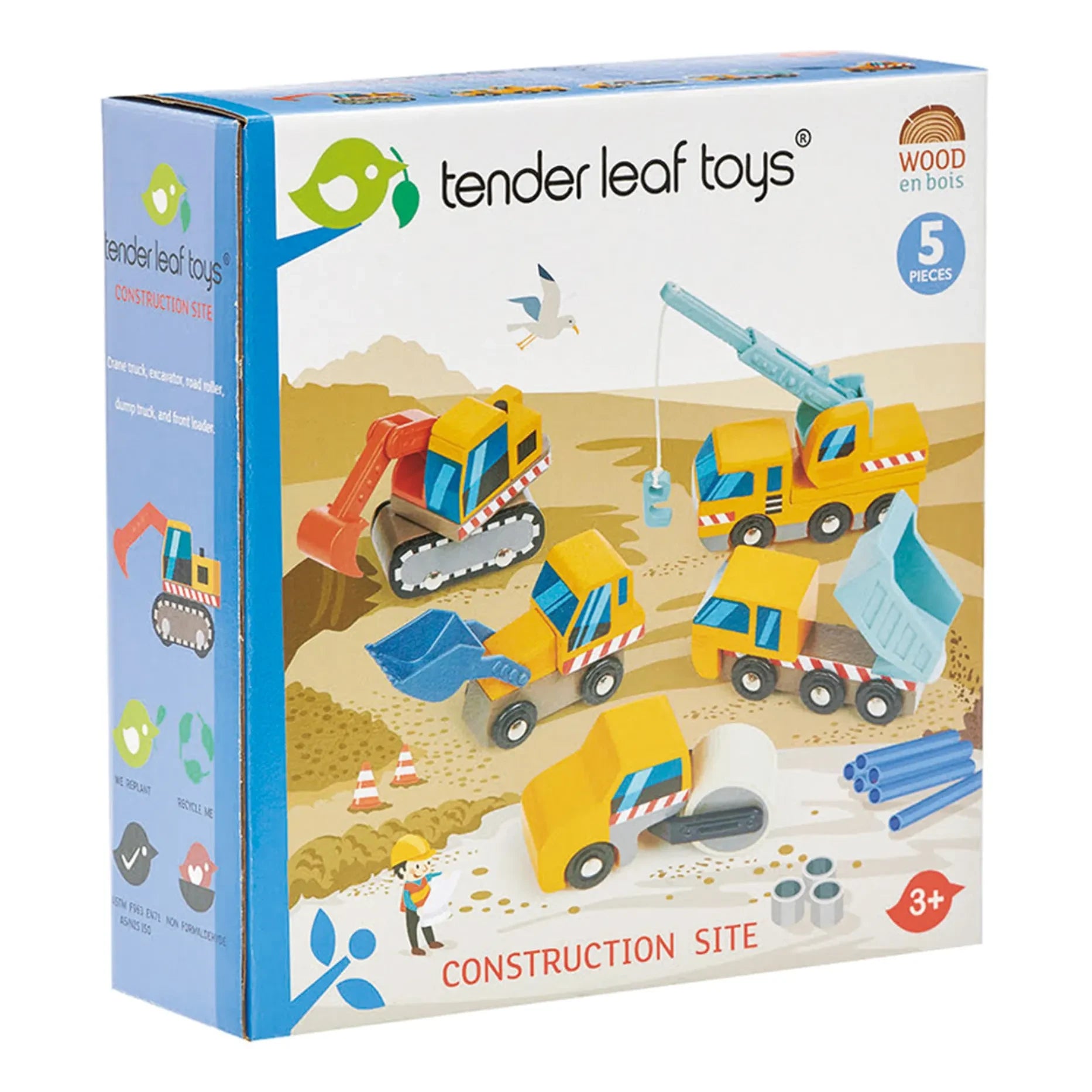 Tender Leaf Toys - Vehículos de Construcción - Set de 5 piezas