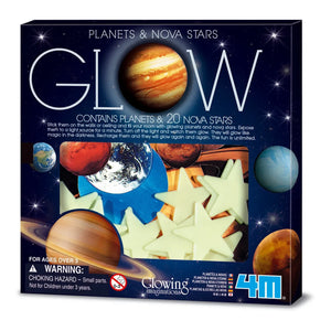 4M - Paquete de Pegatinas que Brillan en la Oscuridad - Planetas y Estrellas