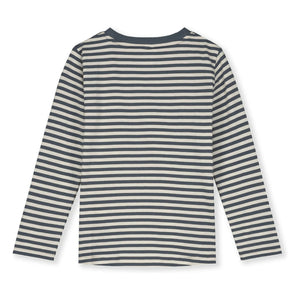 Gray Label - Camiseta de Algodón Orgánico a Rayas | Gris azulado