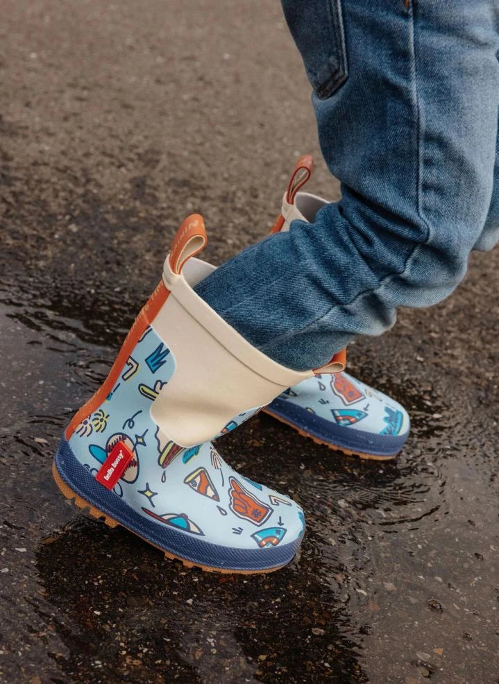 Hello Hossy - Botas de lluvia con juego de béisbol | Azul
