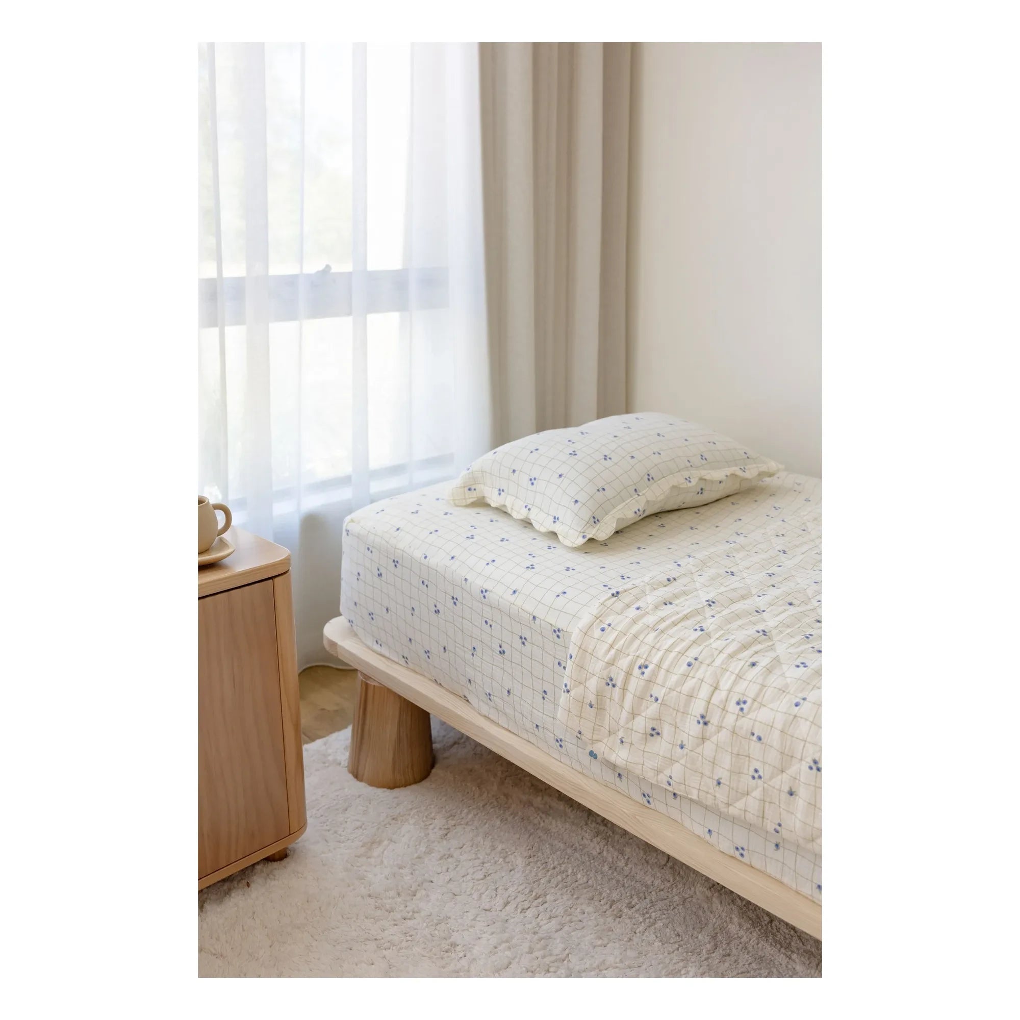 Soft Spot - Sábana ajustable de algodón orgánico Arándanos