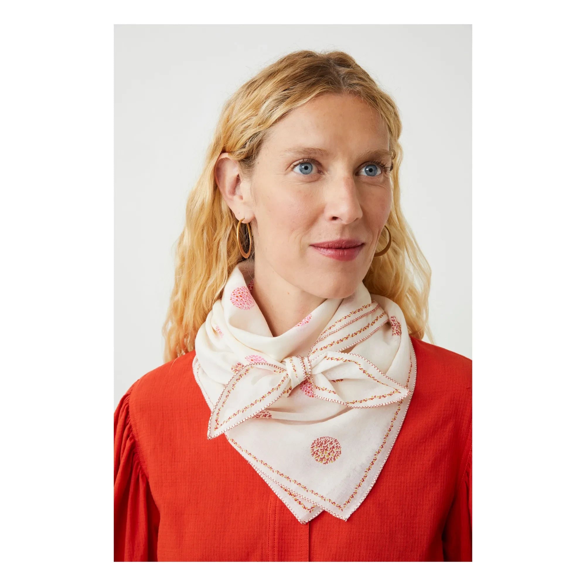 Moismont - Foulard de perlas N°820 Algodón | Blanco