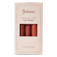 YOLAINE - Lápices Labiales - Tonos Nude - Set de 3