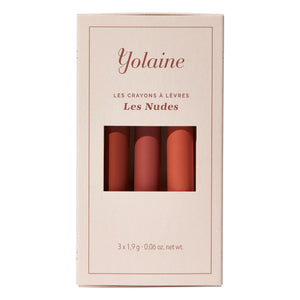 YOLAINE - Lápices Labiales - Tonos Nude - Set de 3