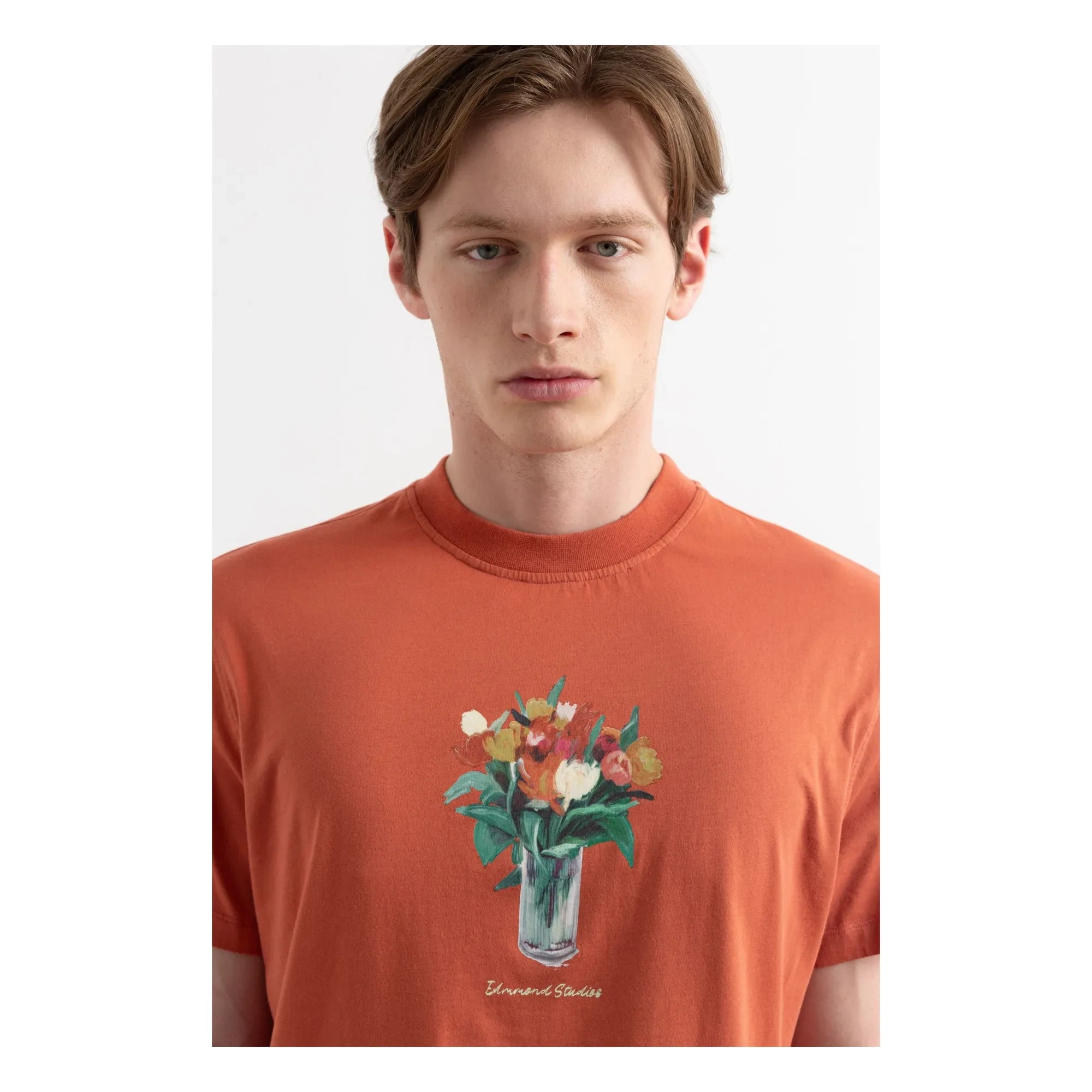 Edmmond Studios - Camiseta de algodón Lush | Ocre rojo