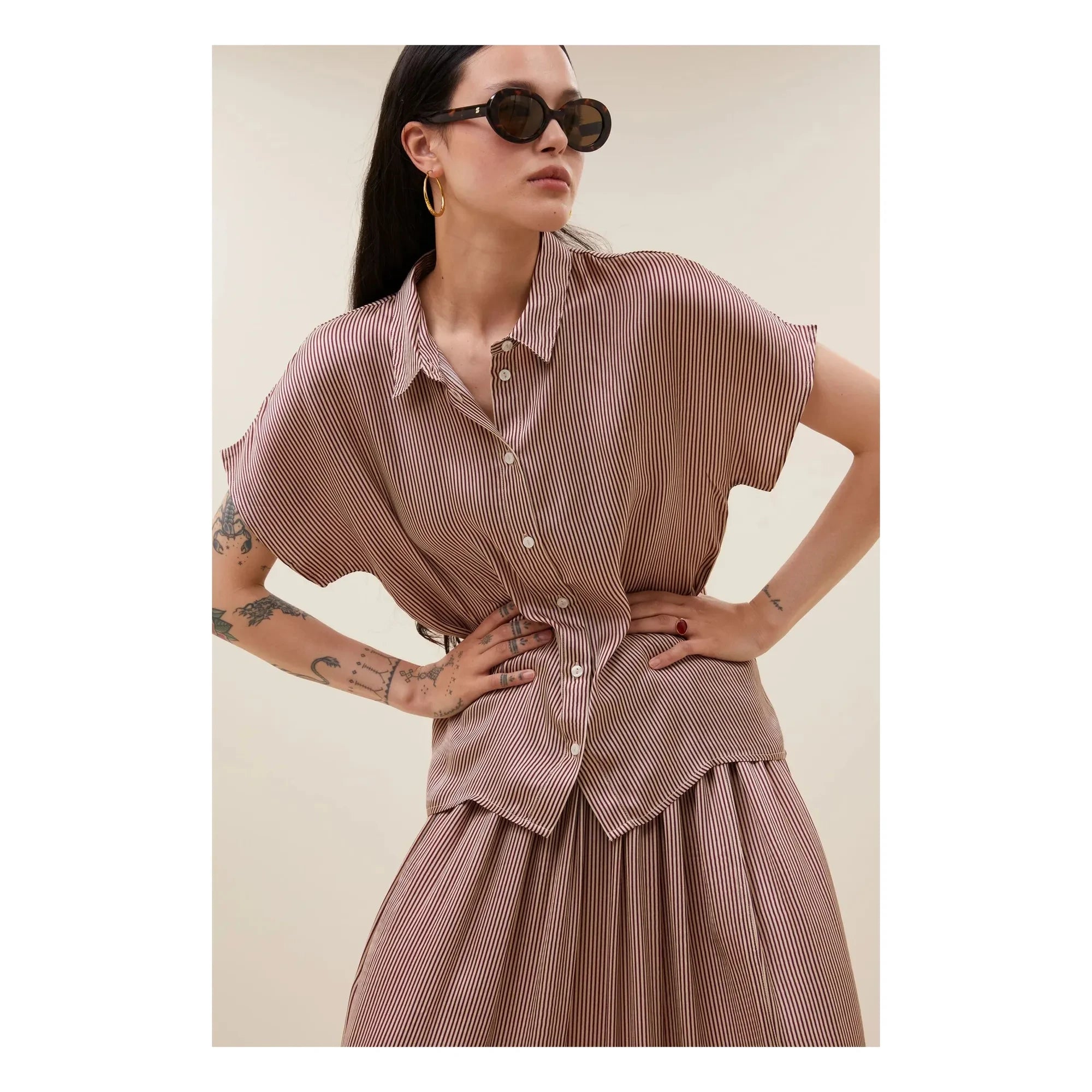 By Bar - Camisa de rayas Karly | Roja