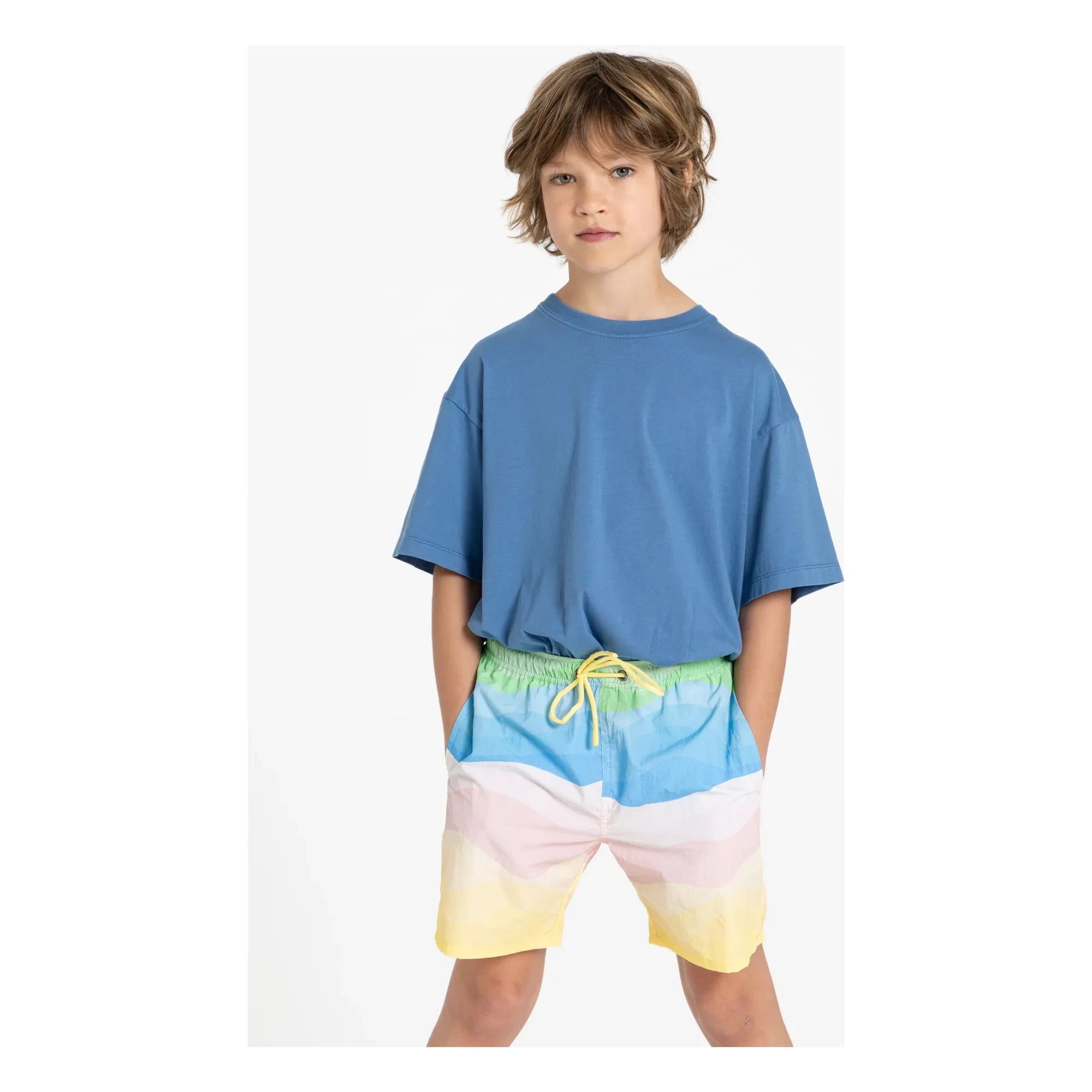 Camiseta de algodón orgánico Nils para niño de Smallable | Azul real