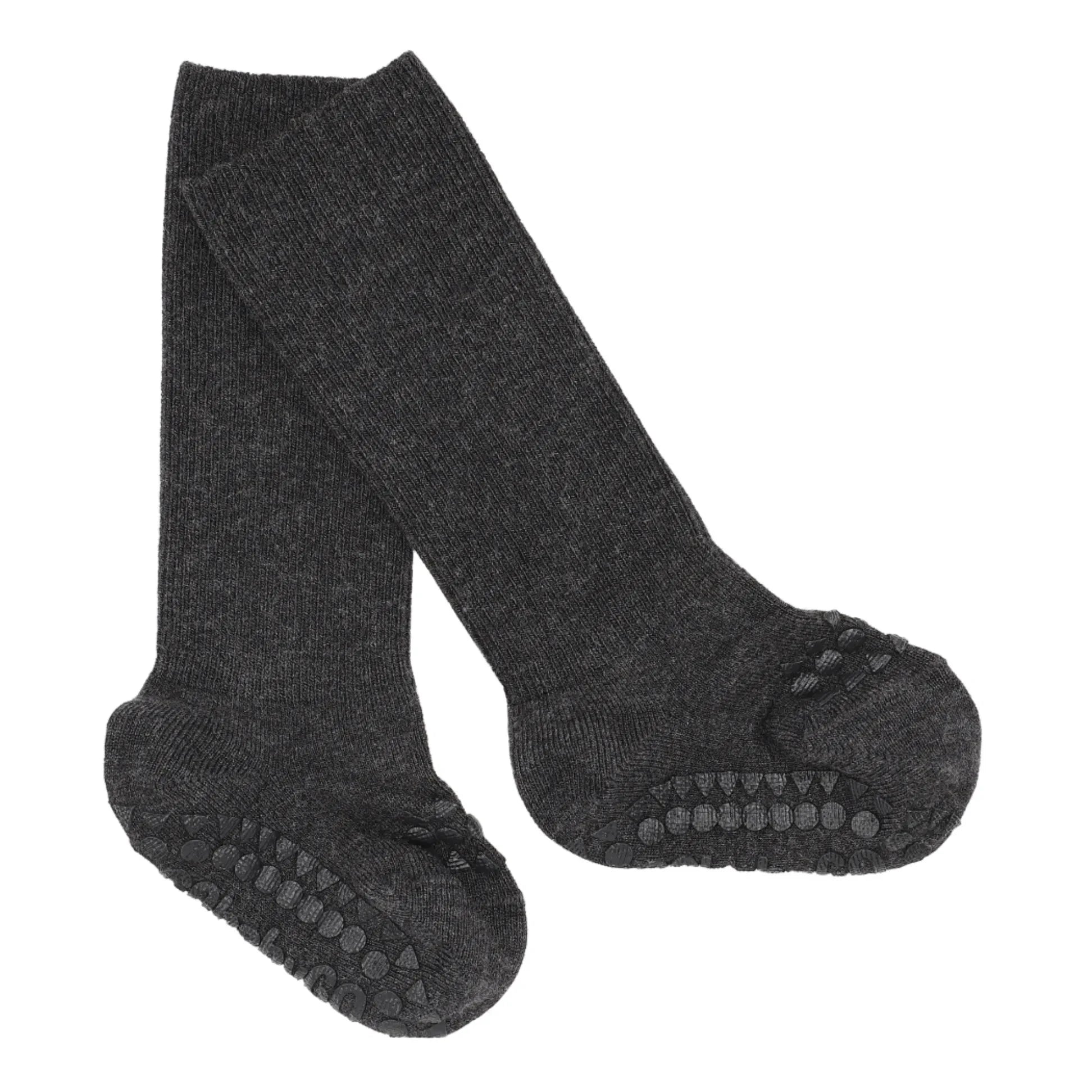 GOBABYGO - Calcetines Antideslizantes de Bambú | Gris oscuro