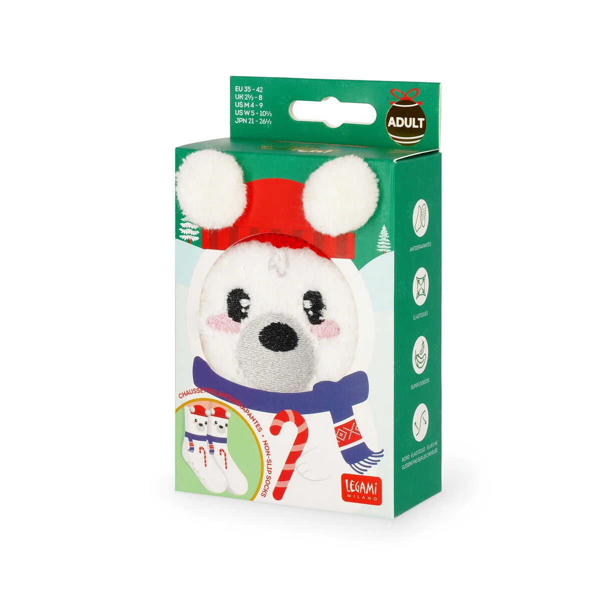 Legami - Adult Noel Slipper Calcetines Oso Polar - ¡Una Ajuste Perfecto!