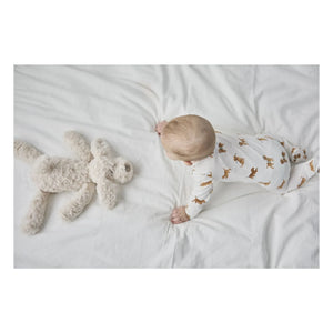 Petit Lem - Pijama de algodón orgánico y modal, con detalle de huellas de perro | Blanco