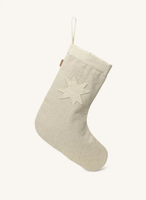 Ferm Living - Calcetín navideño de algodón orgánico | Beige