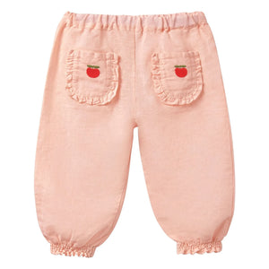Cozmo - Pantalones con tirantes de lino | Rosa empolvado