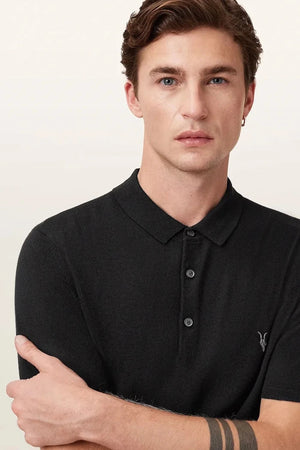 AllSaints Camiseta polo de lana para hombre MODE