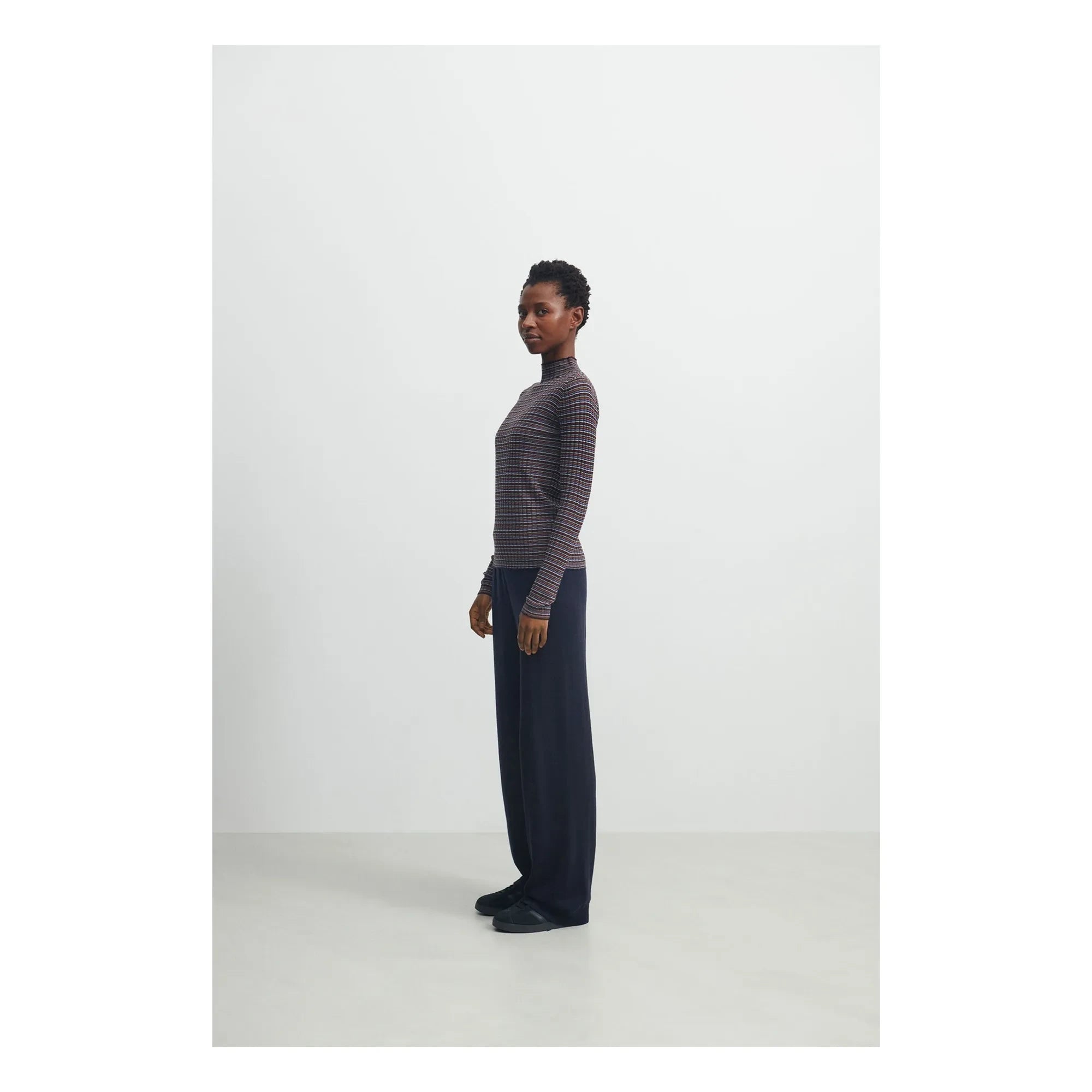 FUB - Pantalones de lana merina - Colección de mujer | Azul marino