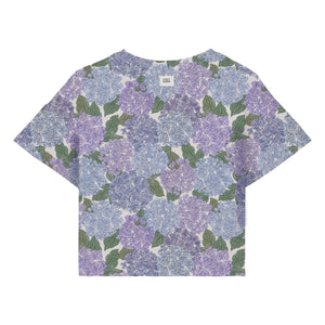 Studio Bohème - Top corto Flow con estampado floral de algodón orgánico | Lila