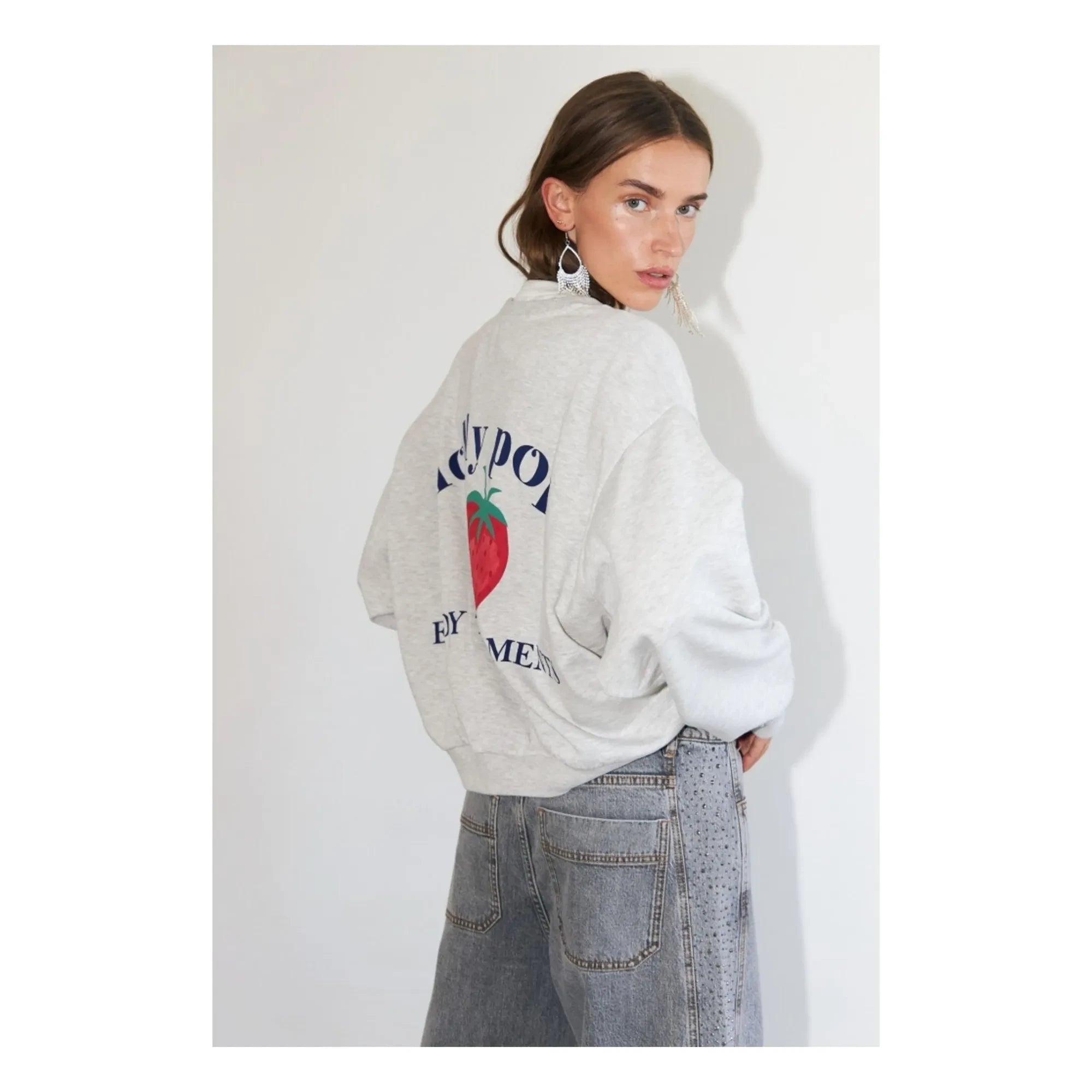 Lollys Laundry - Sudadera Sydney Fresa de Algodón | Gris