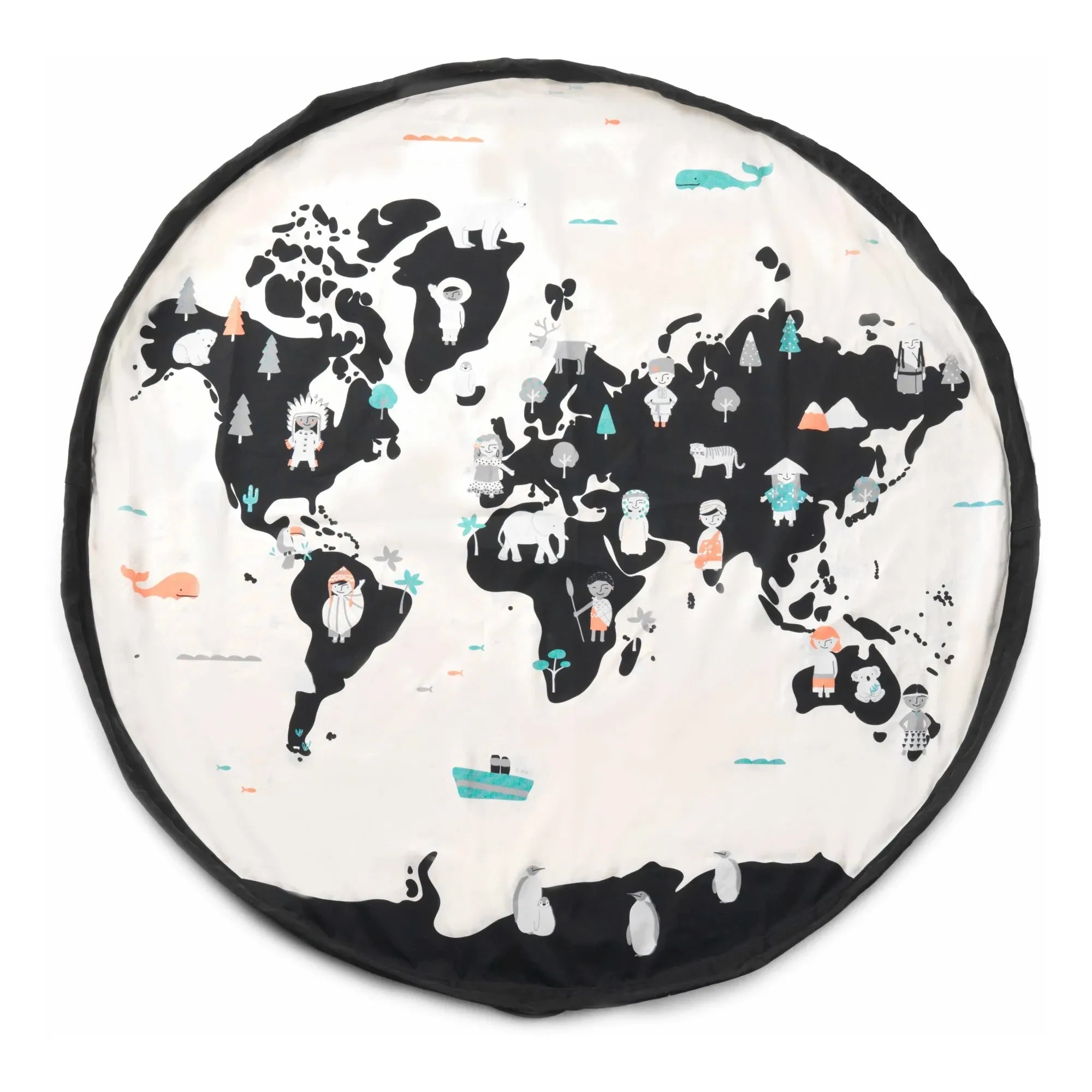 Play and Go - Bolsa/Alfombra de Juegos Noomad - Mapa del Mundo | Blanco