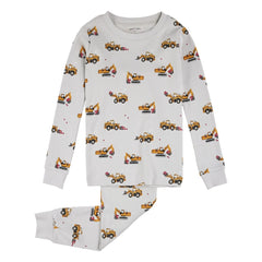 Petit Lem - Pijama excavadora de algodón orgánico | Gris