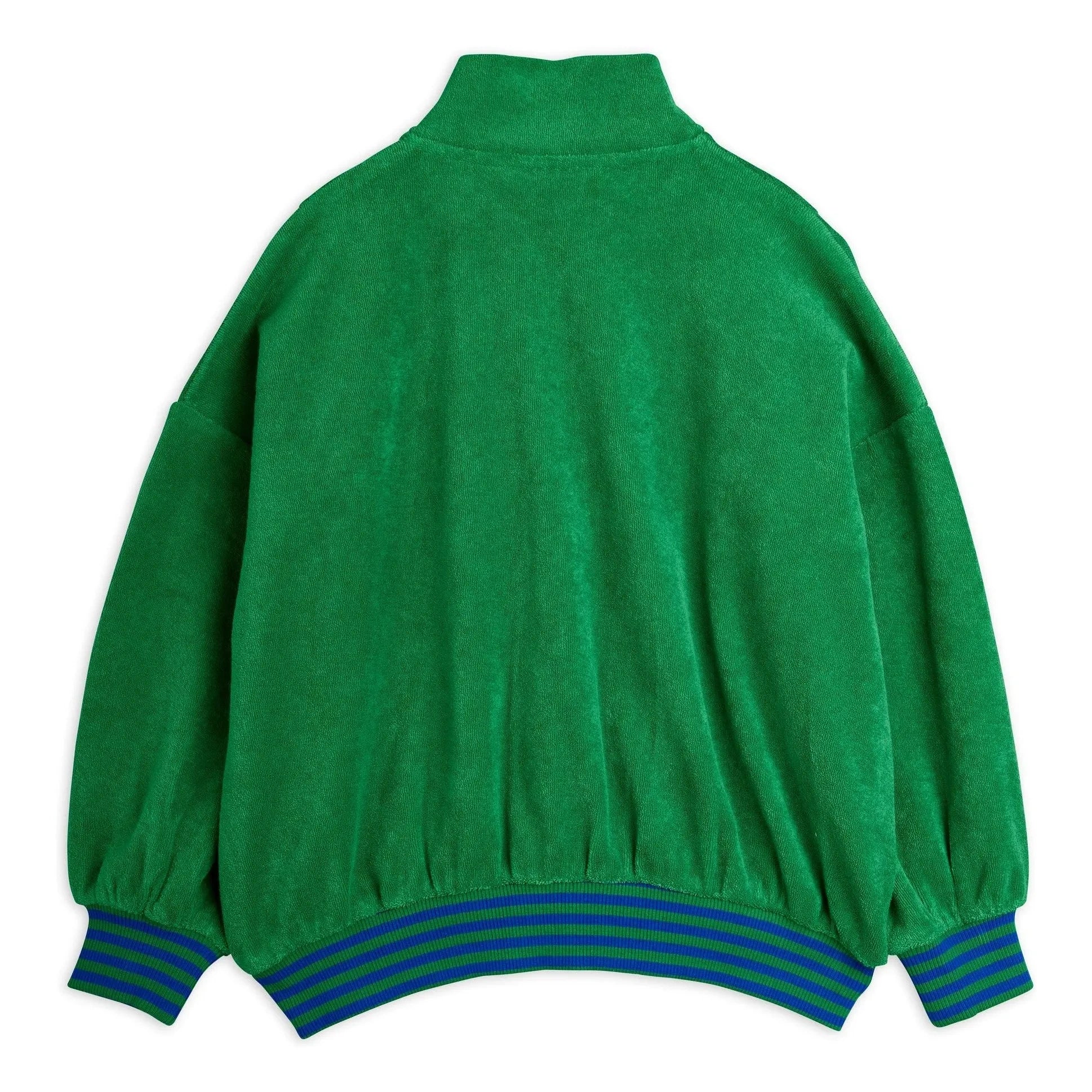 Mini Rodini - Sudadera con cremallera de rizo de algodón orgánico | Verde