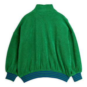 Mini Rodini - Sudadera con cremallera de rizo de algodón orgánico | Verde