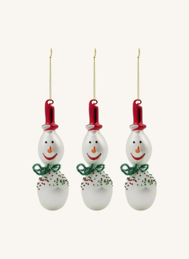 House Doctor - Adornos navideños de muñecos de nieve - Set de 3