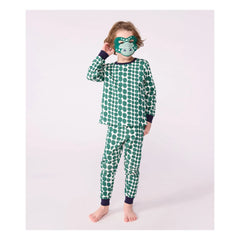Petit Bateau - Conjunto de pijama y antifaz de cocodrilo | Verde