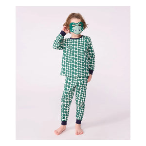 Petit Bateau - Conjunto de pijama y antifaz de cocodrilo | Verde