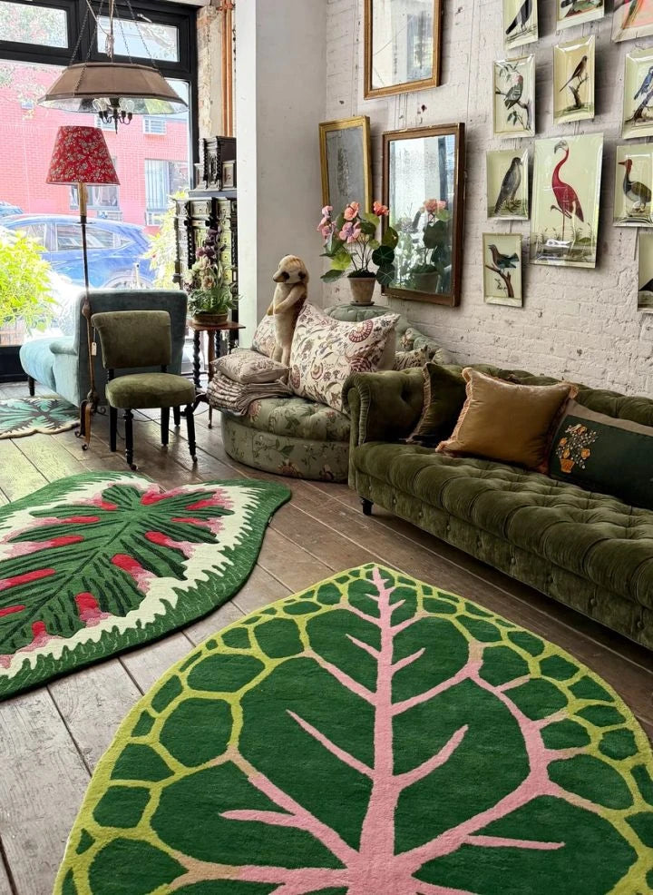 Doing Goods - African Mask Leaf Halı by Doing Goods x John Derian | Yeşil