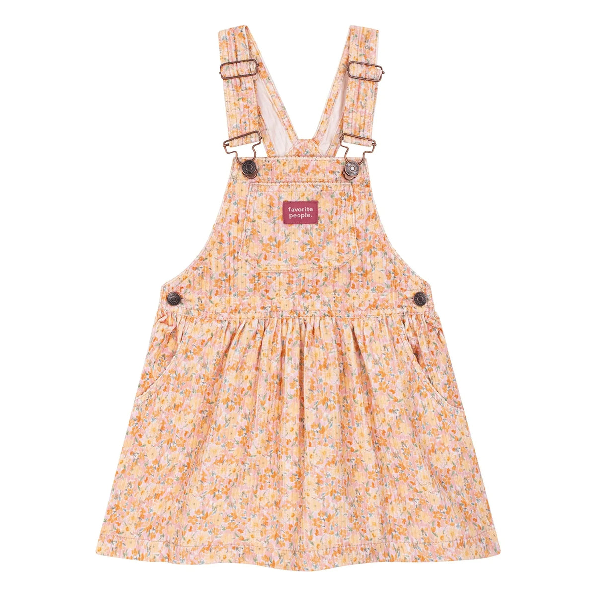Favorite People - Neighbors Vestido peto con estampado floral Çiçek | Amarillo
