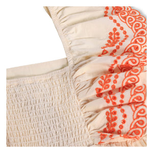 Molo - Vestido Clementine con volantes de algodón orgánico | Blanco roto