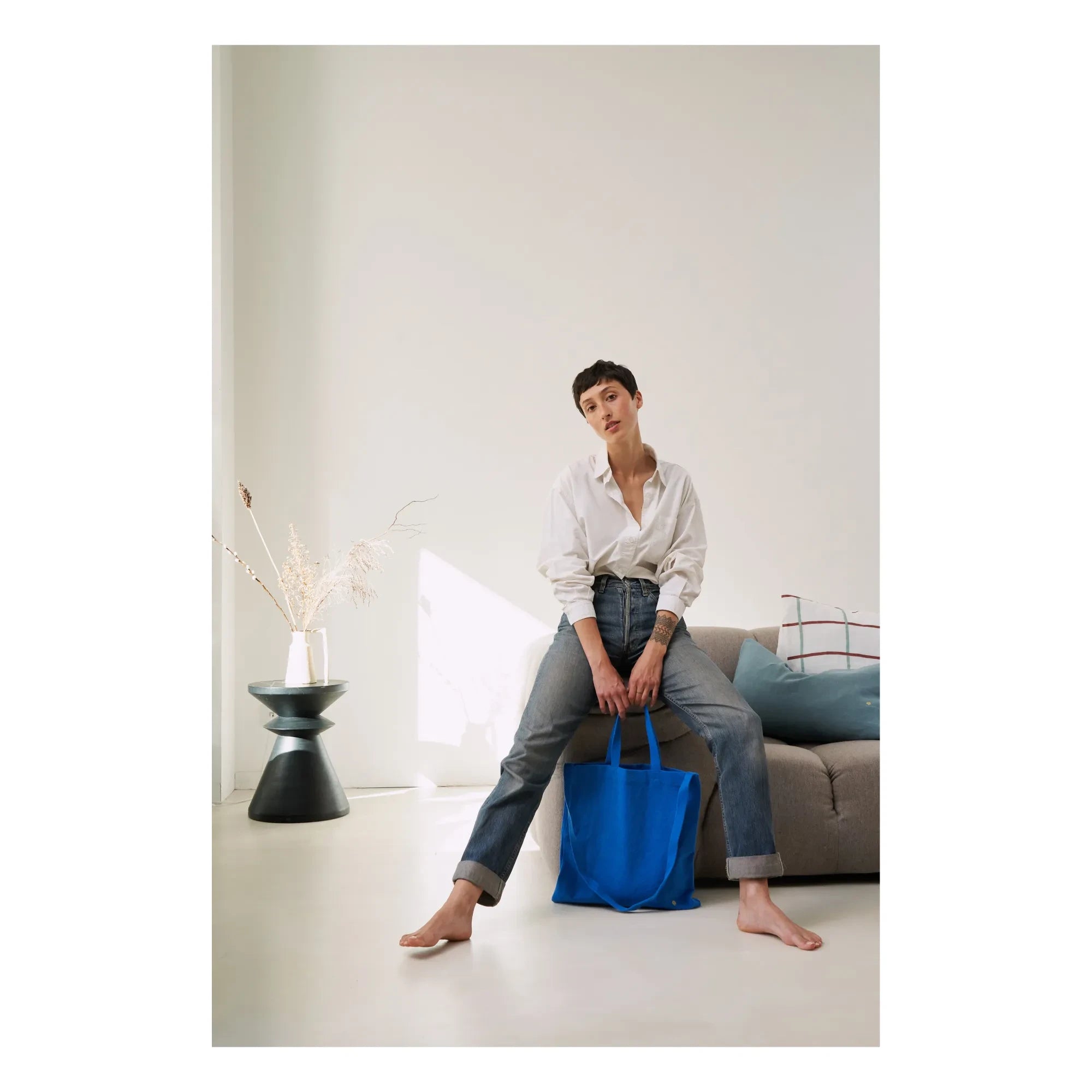 La cerise sur le gâteau - Bolso tote de lona "Iona Pamuk" | Azul