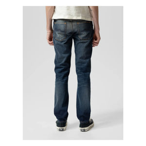 Nudie Jeans - Vaqueros de algodón Solid Ollie Lost Light | Gris azulado pálido