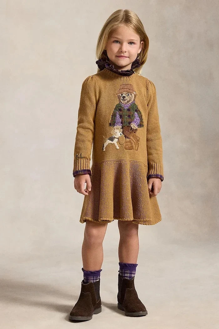 Vestido acampanado de algodón Polo Ralph Lauren