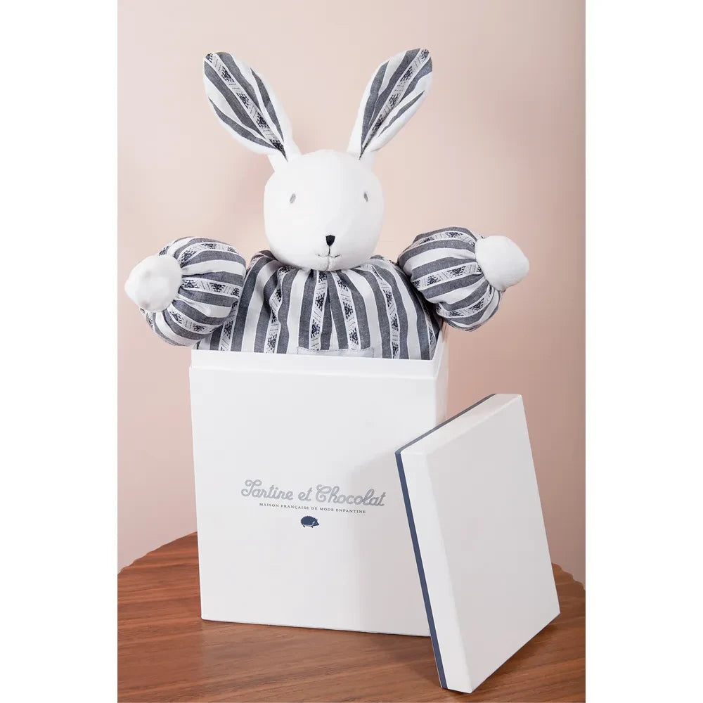 Tartine et Chocolat - Peluche de conejo Augustin 1977 - 25 cm | Azul Marino