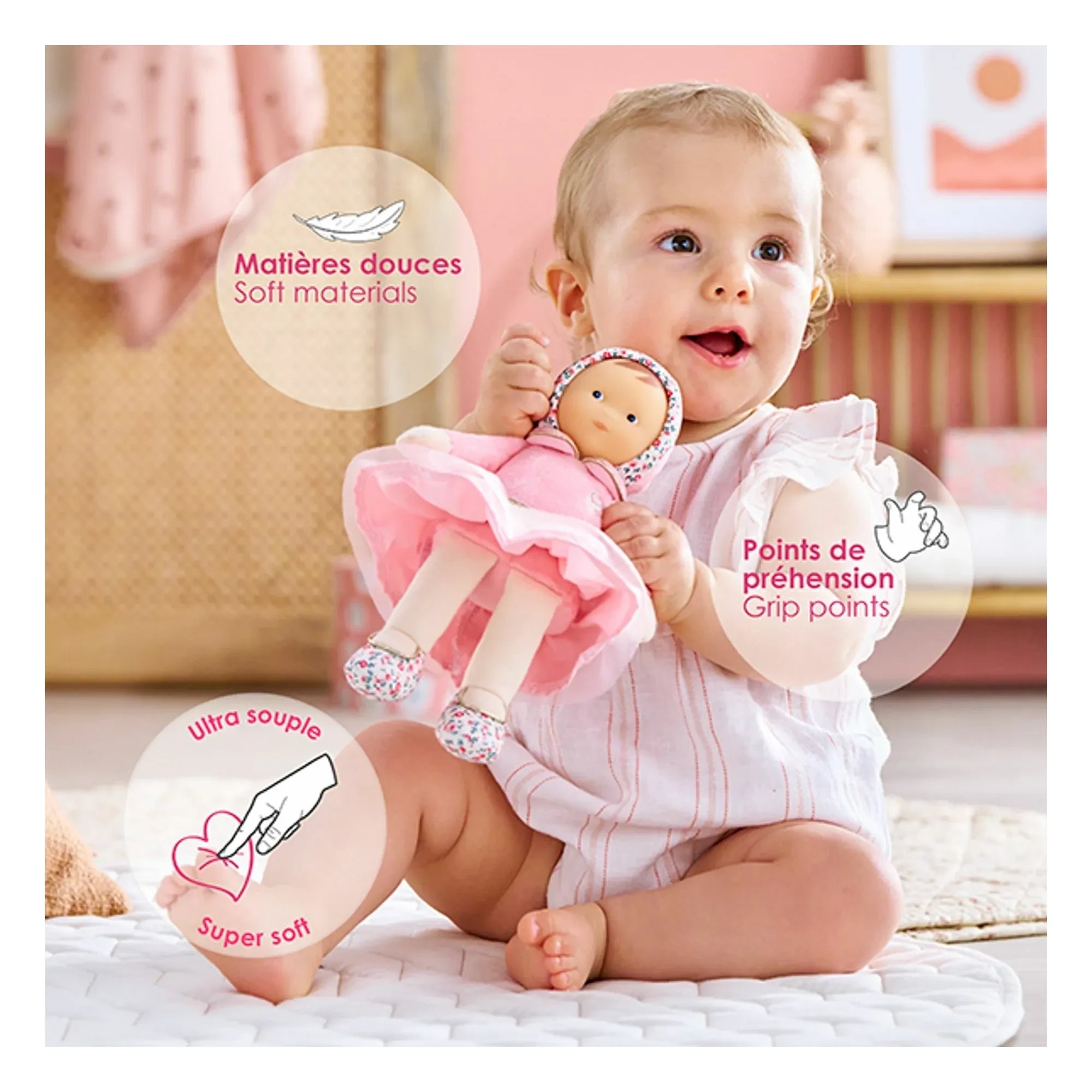 Corolle - Mi peluche - Señorita Ballerine Rose Grenadine | Rosa pálido
