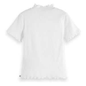 Scotch & Soda - Camiseta acanalada de algodón orgánico | Blanca