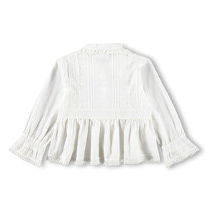 Molo - Blusa con volantes de algodón orgánico Reece | Blanco