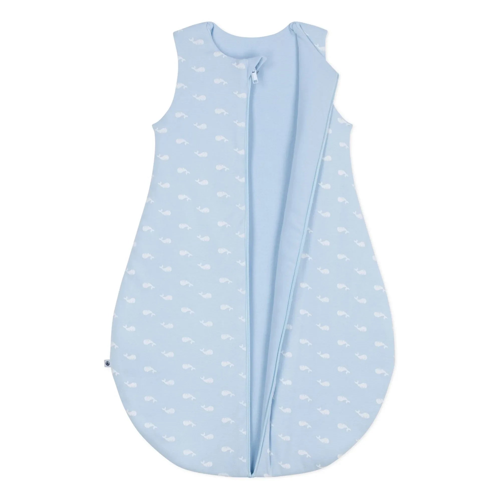 Petit Bateau - Baleines Organik Pamuklu uyku tulumu | Açık Mavi
