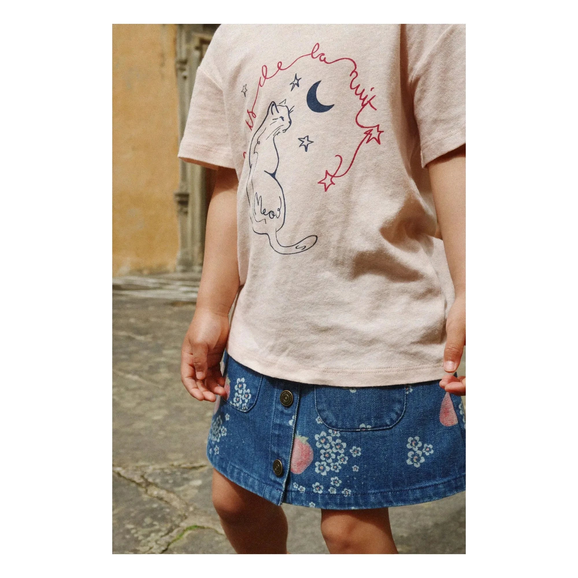 Konges Sløjd - Camiseta Era Chat Lino y algodón orgánico | Rosa