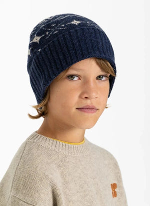 Hundred Pieces - Gorro de Merino Jacquard Timber | Azul Marino