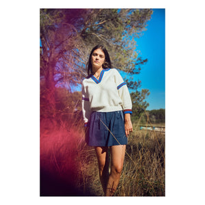 Indee - Minifalda bordada Vasislas | Azul marino