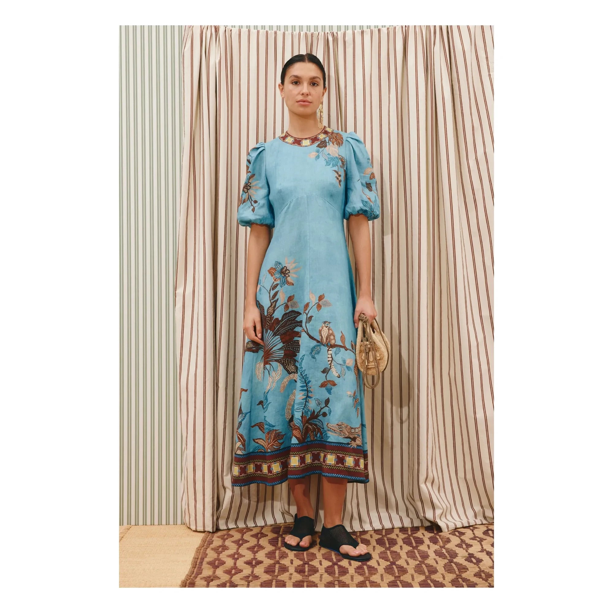 Alémais - Vestido Georgie de lino | Azul