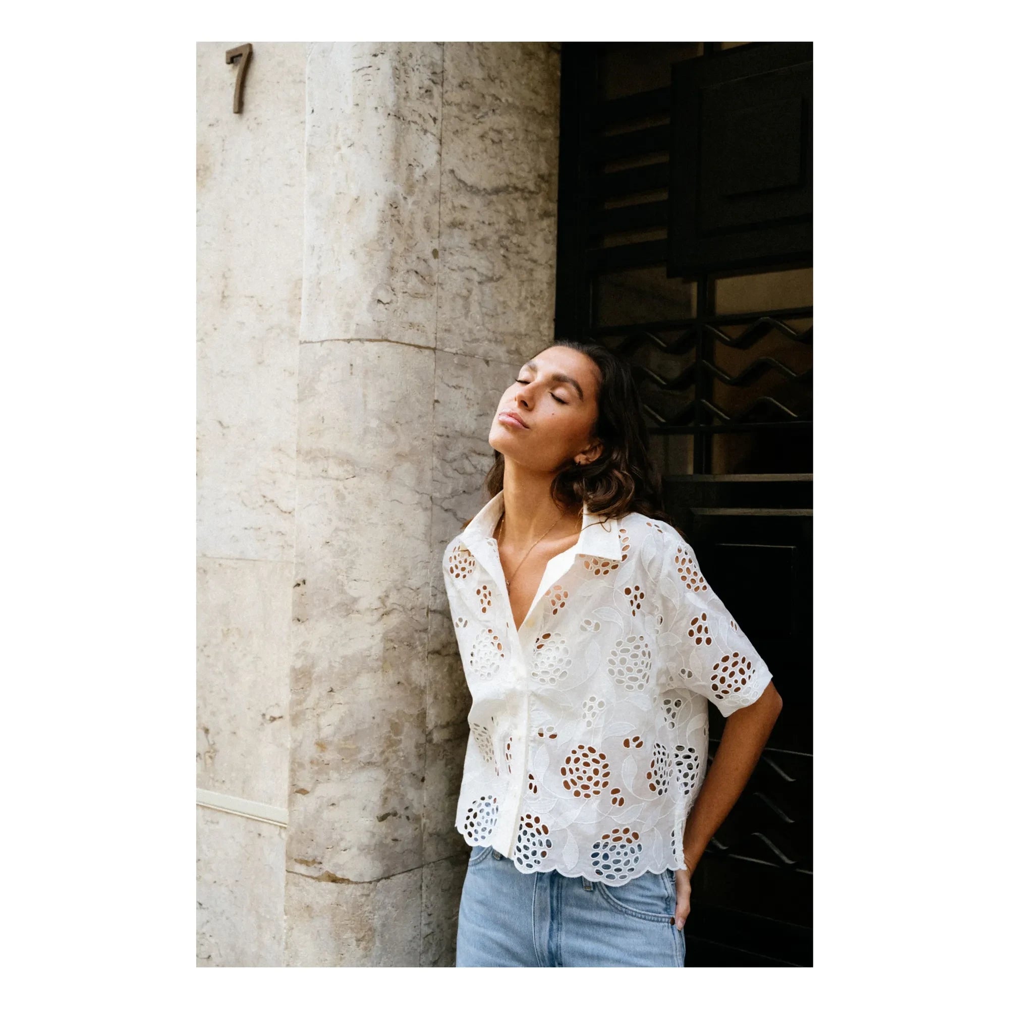 Sacrécoeur - Camisa Flavia Flower | Blanca