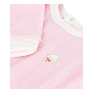 Petit Bateau - Sudadera de felpa rosa