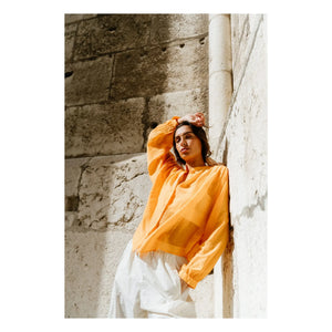 Sacrécoeur - Blusa Carla Aurora Poplin | Naranja