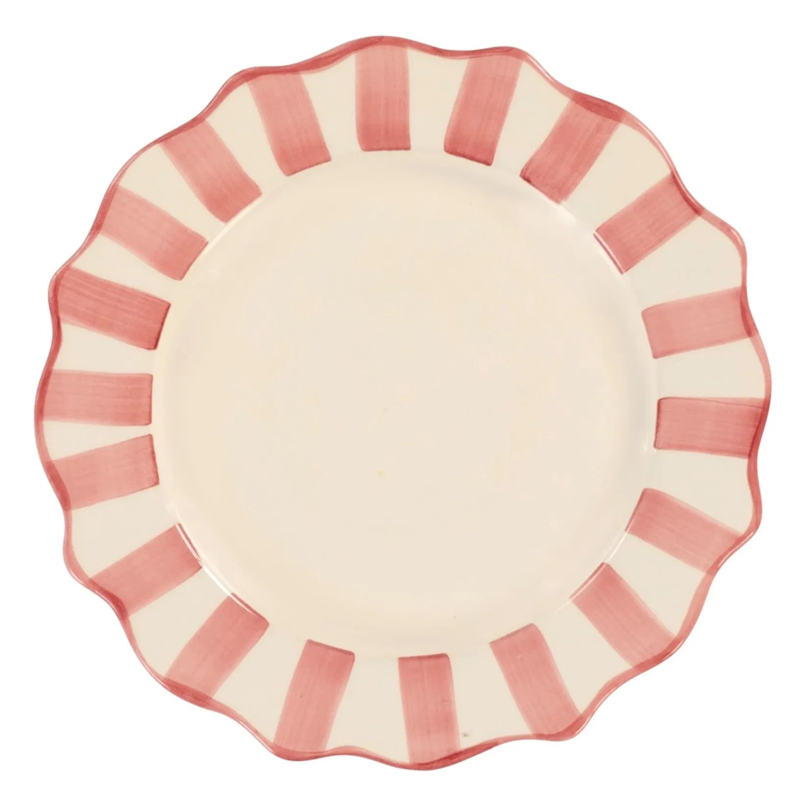 Anna + Nina - Plato de rayas - 27 cm | Rosa
