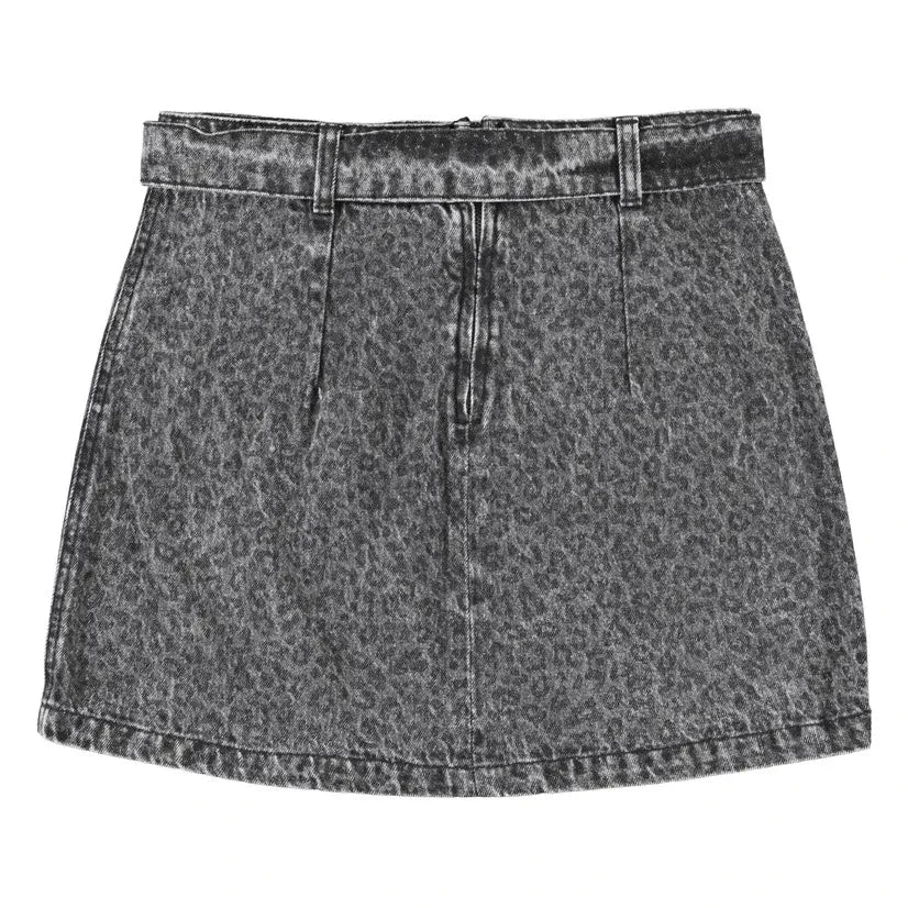 Sisters Department - Hayvan Desenli Pamuk Etek | Washed Black