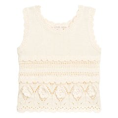 Louise Misha - Top de punto bordado Maelyse | Crema