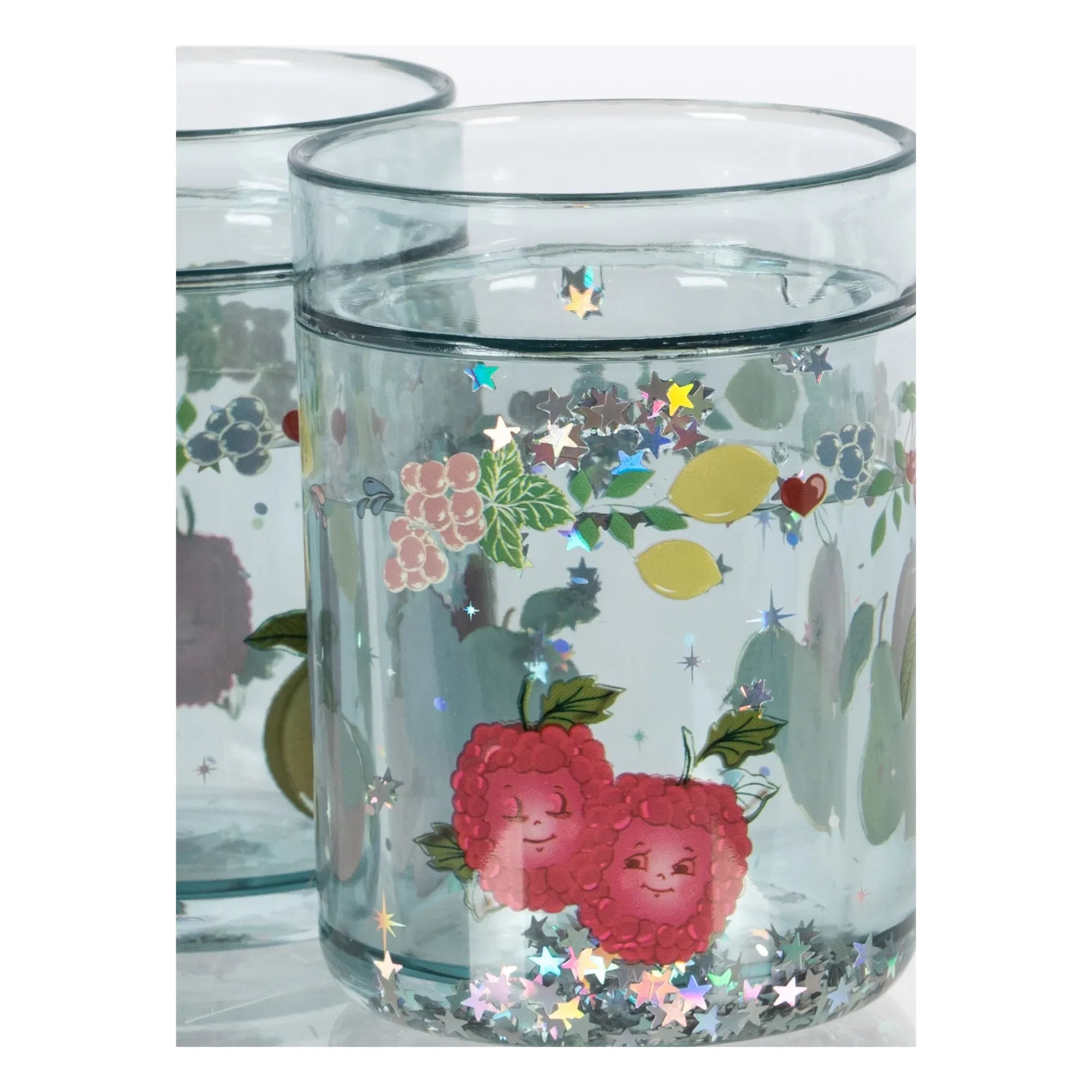 Konges Sløjd - Vasos con purpurina y frutas - Set de 2