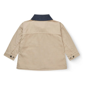Copenhagen Colors - Chaqueta de cuello de algodón orgánico con textura de terciopelo | Beige